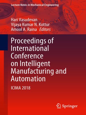 cover image of Proceedings of International Conference on Intelligent Manufacturing and Automation
